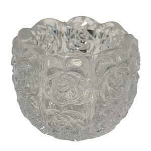 Vintage GOEBEL Lead Crystal Charlottenhutte Ice Rose Votive Candleholder